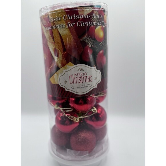 144-Christmas Tree Ornaments 6-24 Packs Red & Gold Shatterproof Holiday Decor - Picture 3 of 7